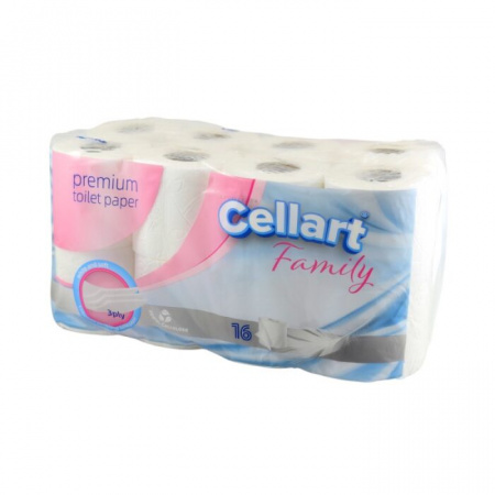 Toaletný papier CELLART Family 3-vrstvový, 16 rolí x 150 útržkov
