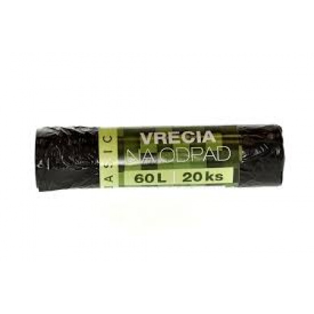Vrecia na odpad mikroténové 60 L, 20 ks