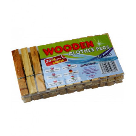 Štipce na prádlo drevené bal. 20+4 ks