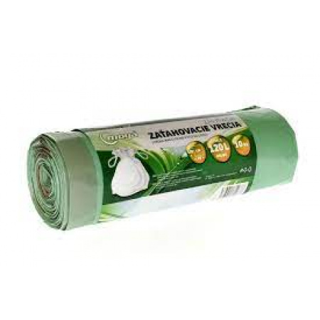 Vrecia zaťahovacie Záhrada 1000x700 mm, zelená rolka, 10 ks/rolka, 120 L